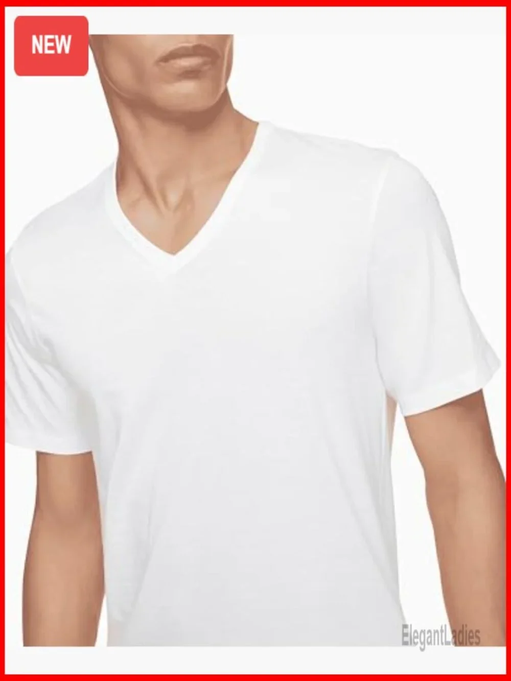 Men's Slim Fit Cotton Undershirts 3-Pack V-Neck Short Sleeve